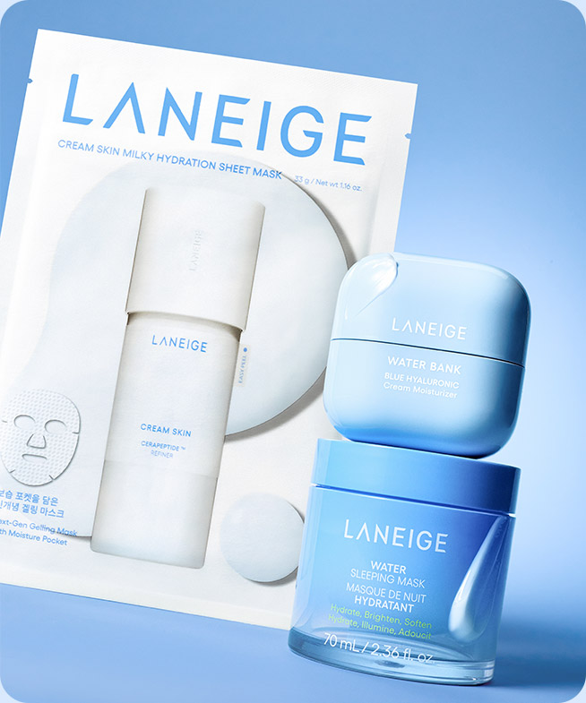 크림 스킨 밀키 하이드레이션 시트 마스크 / 워터뱅크 블루 히알루로닉 모이스춰 크림 / 워터 슬리핑 마스크