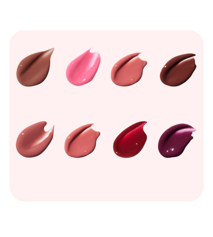 글레이즈 크레이즈 틴티드 립 세럼의 8가지 셰이드 제형