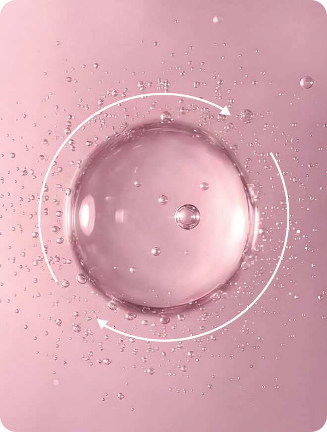 수분 순환 및 스킨케어 성분 구도를 나타낸 일러스트