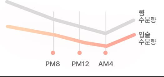 뺨 수분량 / 입술 수분량 / PM8 PM12 AM4